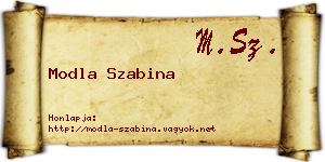 Modla Szabina névjegykártya
